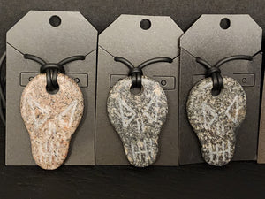 Yooperlites Carved Skull Necklace