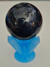 Load image into Gallery viewer, 4 Crystal Blue Glow Sphere and rock holder