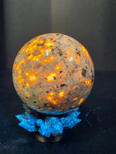 Load image into Gallery viewer, "STARRY NIGHT SYENITE"Yooperlites sphere by Erik Rintamaki