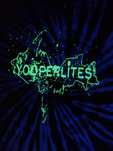 Load image into Gallery viewer, Yooperlites tye dye Glow in the dark logo short sleeve t shirt