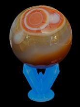 Load image into Gallery viewer, 4 Crystal Blue Glow Sphere and rock holder