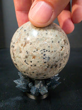 Load image into Gallery viewer, "STARRY NIGHT SYENITE"Yooperlites sphere by Erik Rintamaki