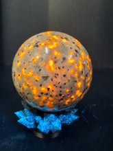 Load image into Gallery viewer, "STARRY NIGHT SYENITE"Yooperlites sphere by Erik Rintamaki
