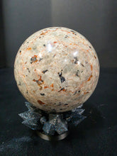 Load image into Gallery viewer, "STARRY NIGHT SYENITE"Yooperlites sphere by Erik Rintamaki