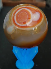 Load image into Gallery viewer, 4 Crystal Blue Glow Sphere and rock holder