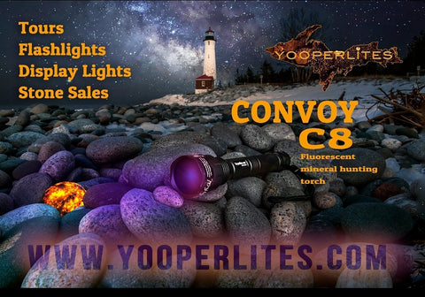 C8 Convoy Longwave 365nm Filtered UV Flashlight - Yooperlite Hunter Package w/ 2 slot usb charger